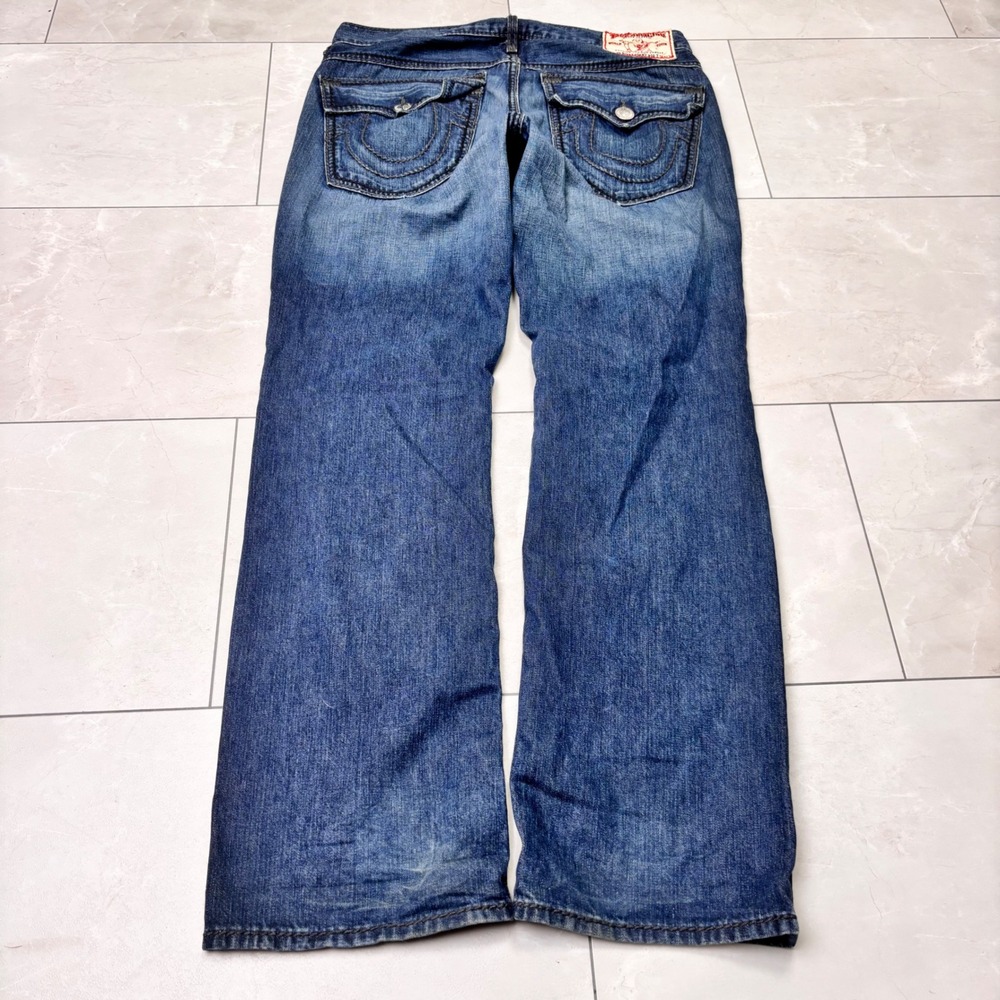 True Religion Ricky Giant Big T World Tour Jeans Made USA Size 34 Y2K
